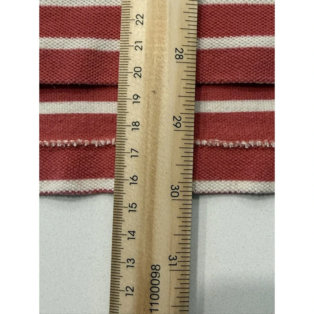 Polo Ralph Lauren Mens XL Red White Striped Cotton Golf Polo Shirt RN 41381